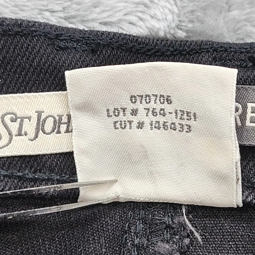 Vintage St Johns Bay Jeans Womens 10P PETITE Black‎ High Rise Straight Stretch